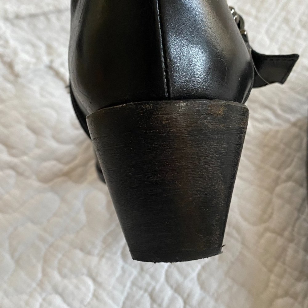 Vero Cuoio Tall  Black Leather Buckled Riding Boots 39.5 - Picture 2 of 7